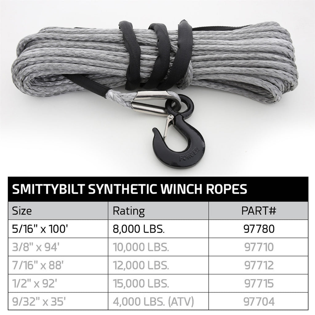 Smittybilt 97780 XRC Synthetic Winch Rope