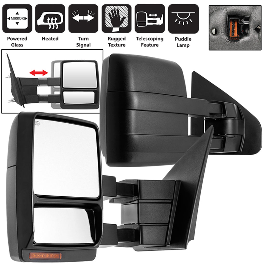 Spyder Auto 9936791 Power Heated LED Signal Telescoping Mirrors Fits 07-14 F-150