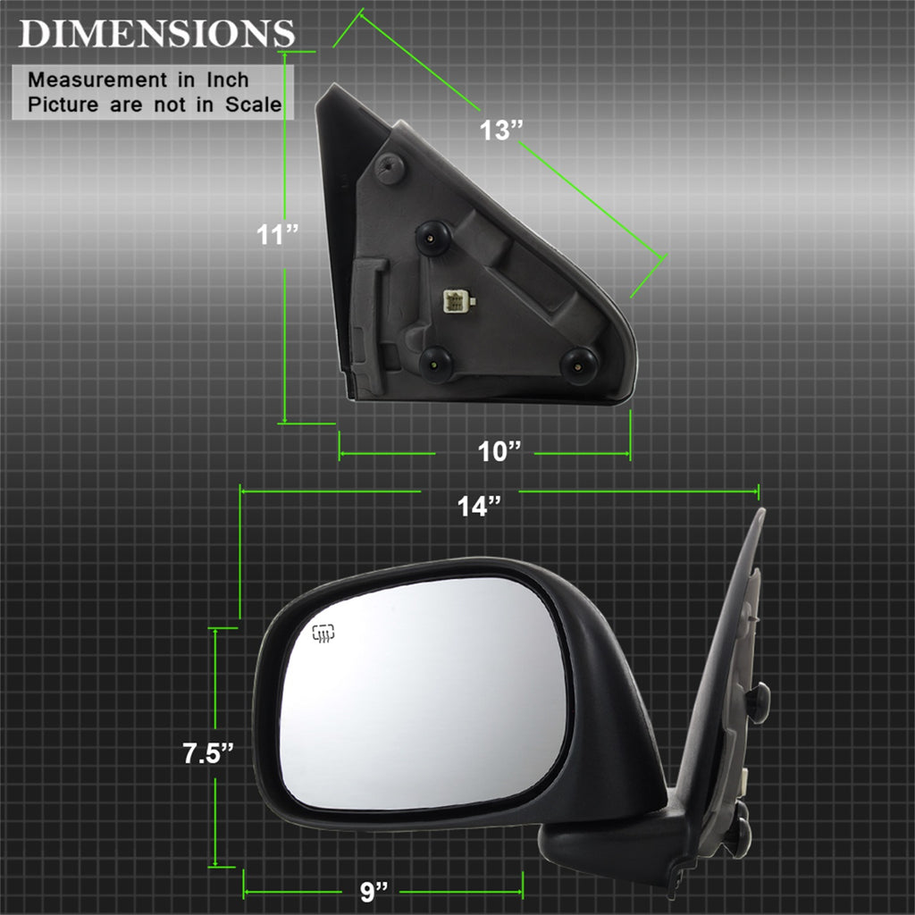 Spyder Auto 9938597 XTune Door Mirror Fits 02-08 Ram 1500 Ram 2500 Ram 3500