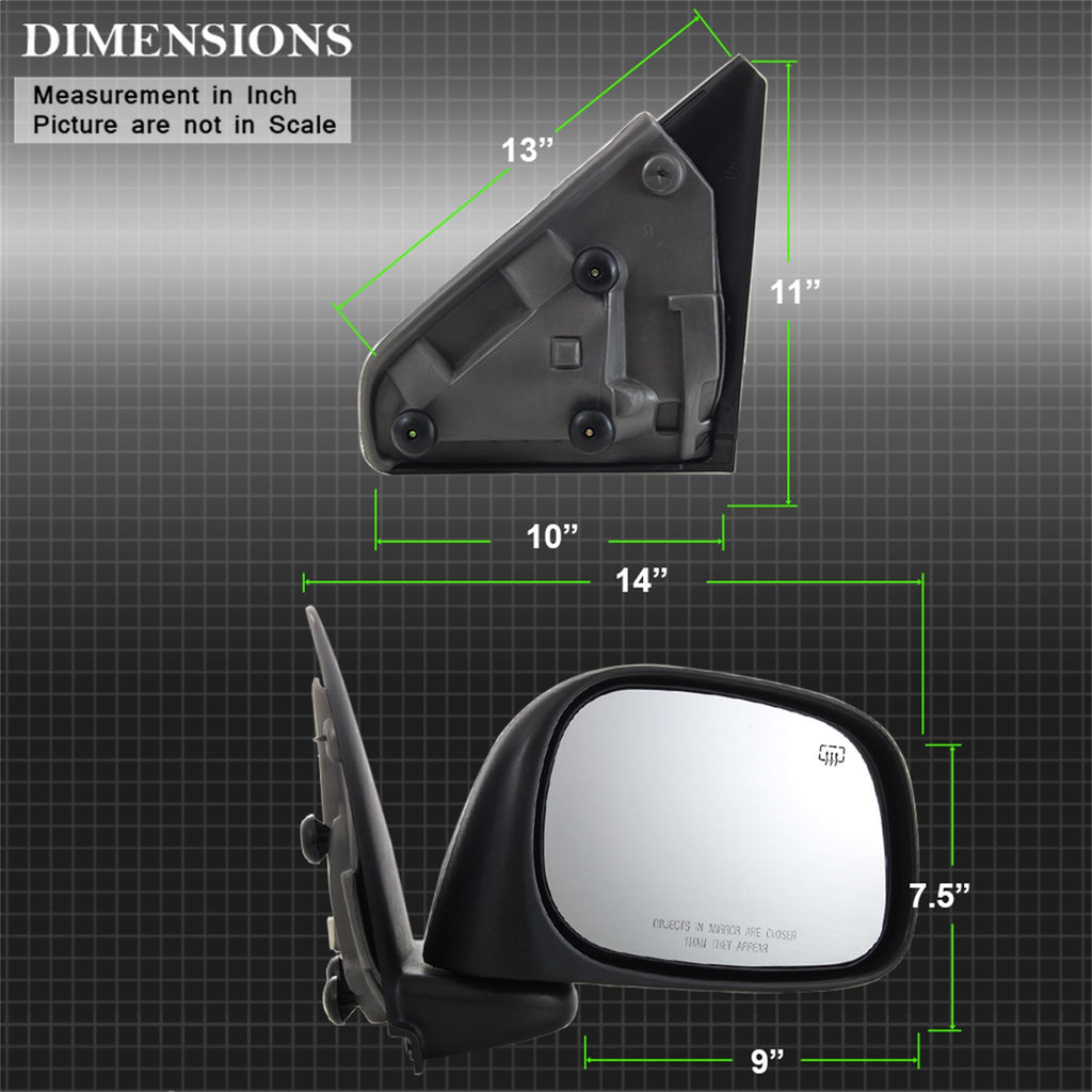 Spyder Auto 9938603 XTune Door Mirror Fits 02-08 Ram 1500 Ram 2500 Ram 3500