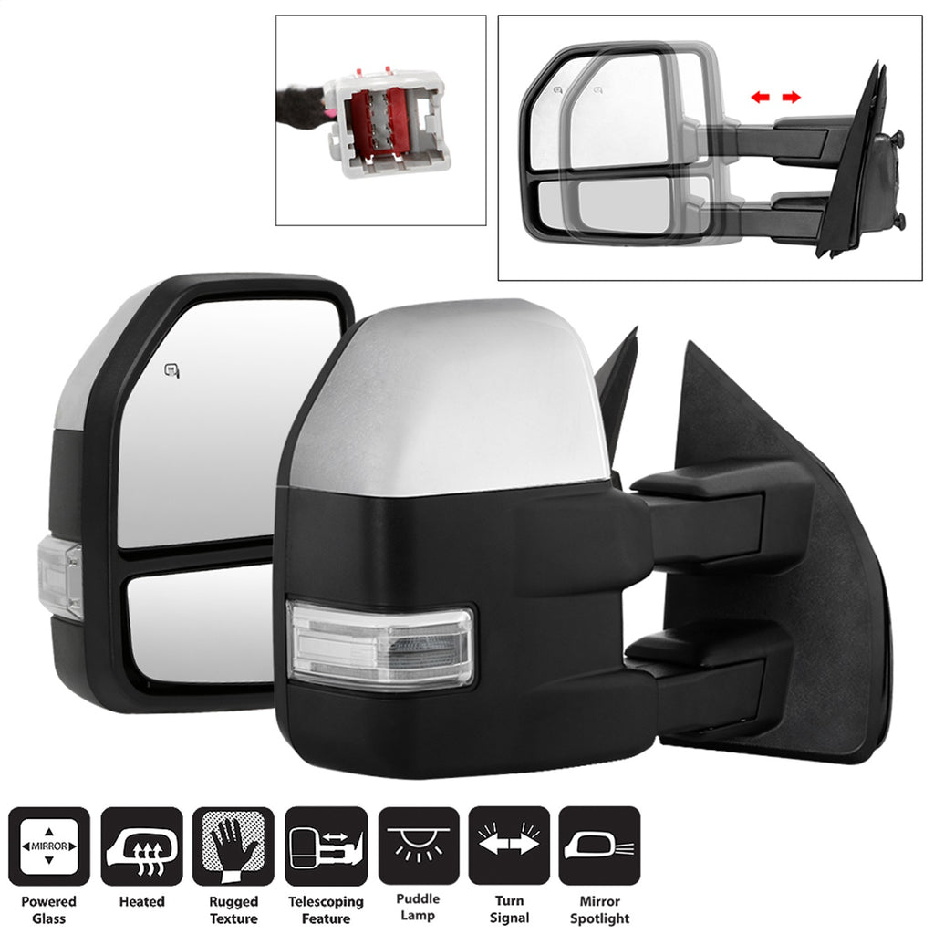 Spyder Auto 9943072 Power Heated LED Signal Telescoping Mirrors Fits 15-17 F-150
