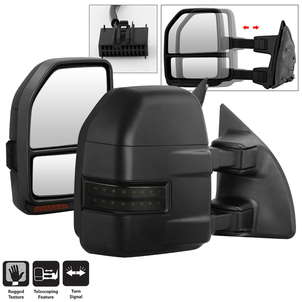 Spyder Auto 9943119 Manual Sequential LED Signal Telescoping Mirrors