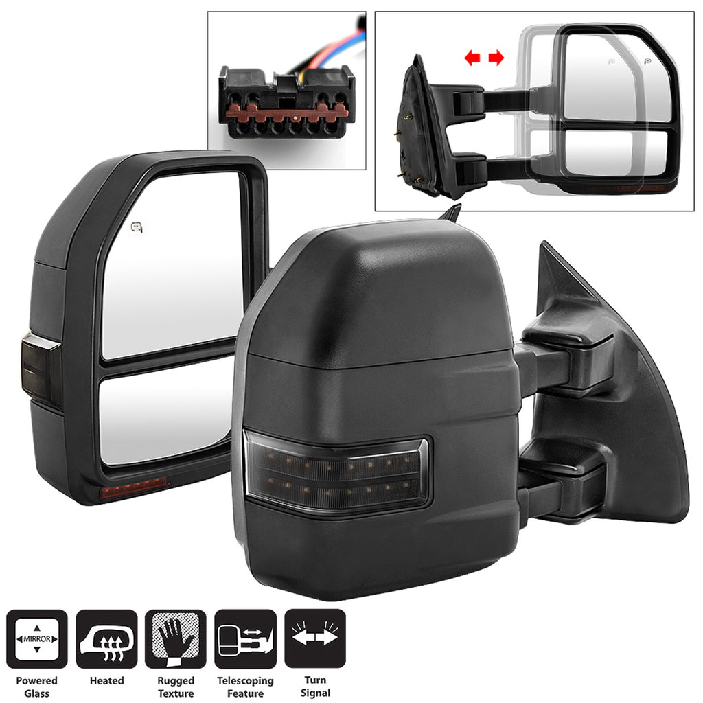 Spyder Auto 9943157 Power Heated Sequential LED Signal Telescoping Mirrors