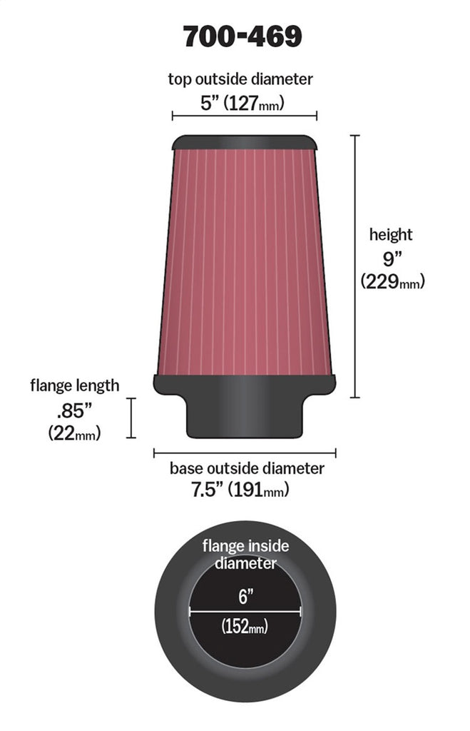 Airaid 700-469 Universal Air Filter