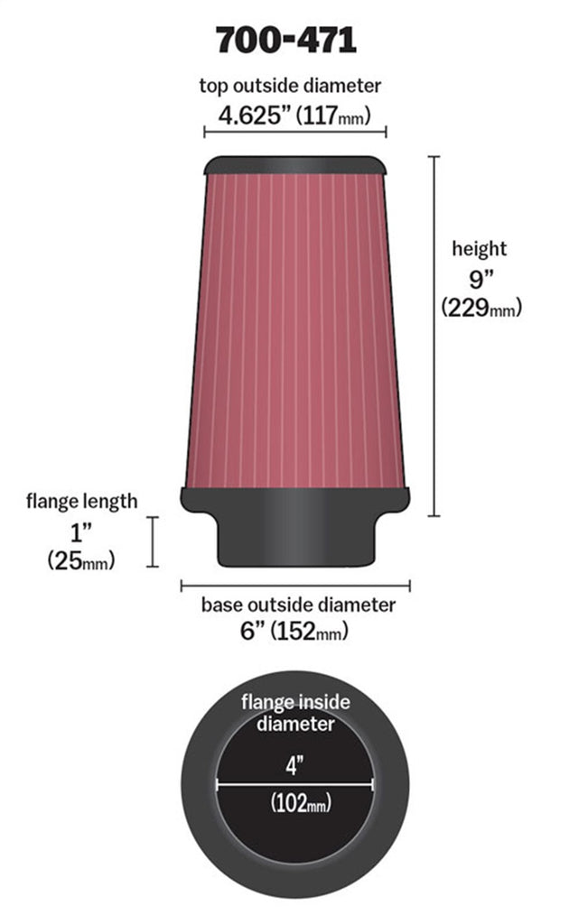 Airaid 700-471 Universal Air Filter