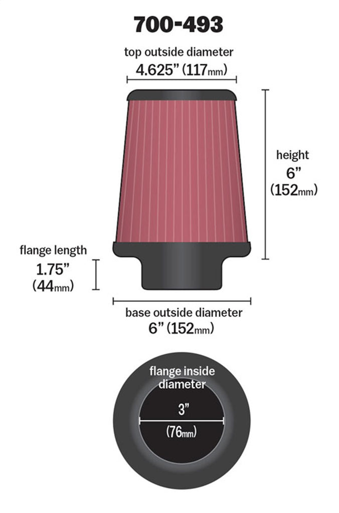 Airaid 700-493 Universal Air Filter