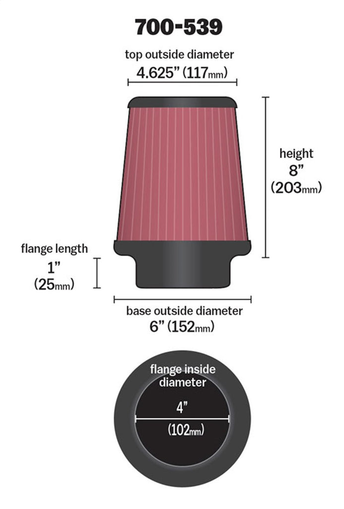 Airaid 700-539 Universal Air Filter