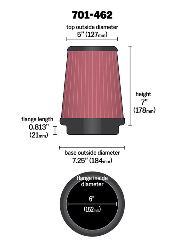 Airaid 701-462 Universal Air Filter