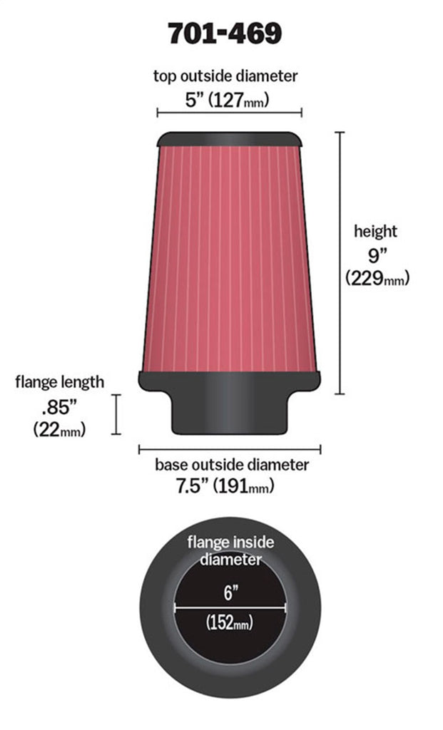 Airaid 701-469 Universal Air Filter