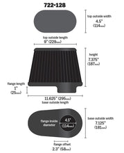 Load image into Gallery viewer, Airaid 722-128 Universal Air Filter