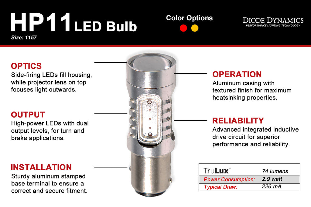 Diode Dynamics DD0011P HP11 Red Bulbs