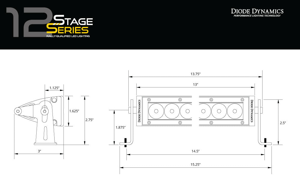 Diode Dynamics DD5037P Amber LED Light Bars