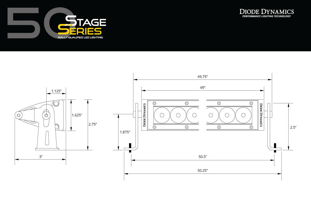 Diode Dynamics DD5043 Amber LED Light Bar