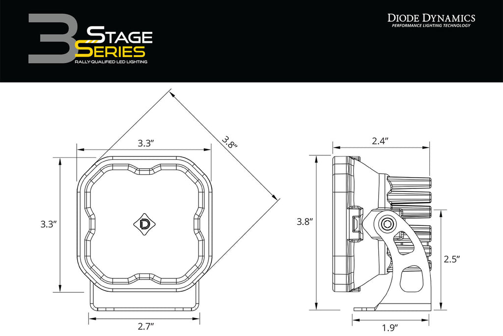 Diode Dynamics DD6492P Yellow LED Light Pods