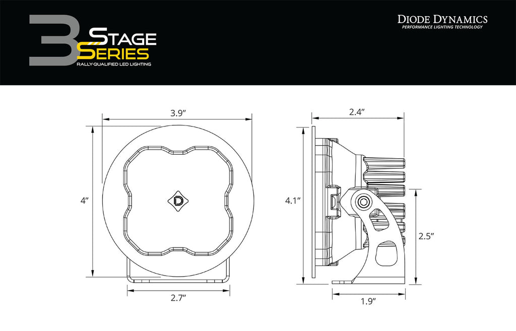 Diode Dynamics DD6495S Yellow LED Light Pod