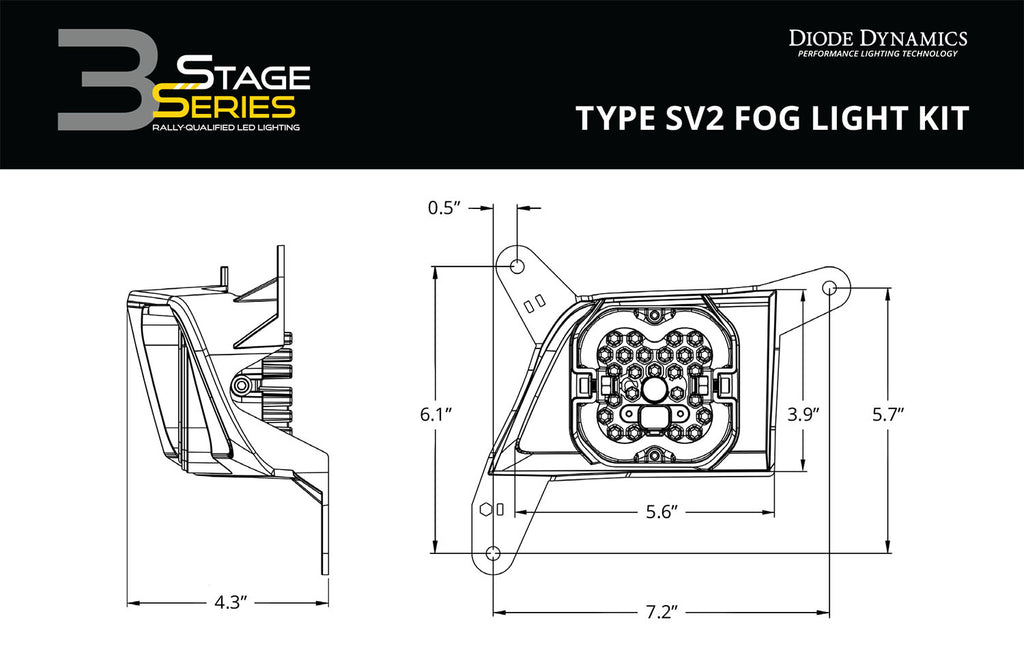 Diode Dynamics DD6834 Yellow Fog Lights