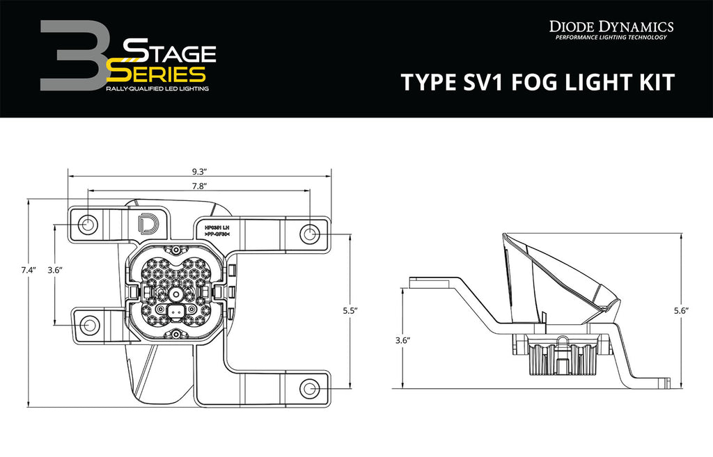 Diode Dynamics DD6843 Yellow Fog Lights