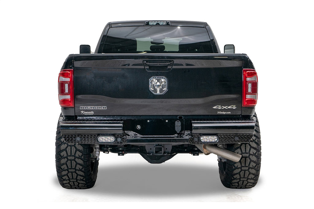 Fab Fours DR19-T4450-1 Black Steel Rear Bumper Fits 19-24 2500 3500