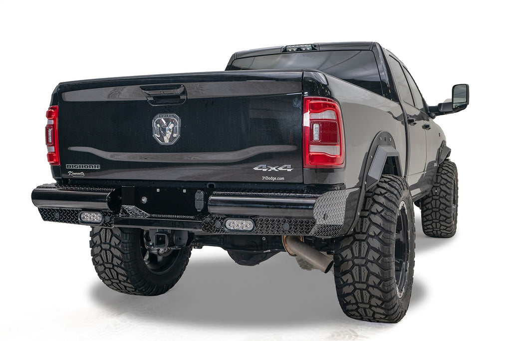 Fab Fours DR19-T4450-1 Black Steel Rear Bumper Fits 19-24 2500 3500