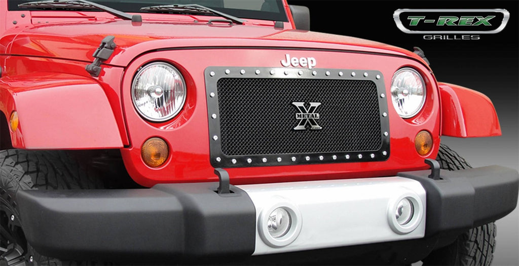 T-Rex Grilles 6714831 X-Metal Series Studded Mesh Grille Fits Wrangler (JK)