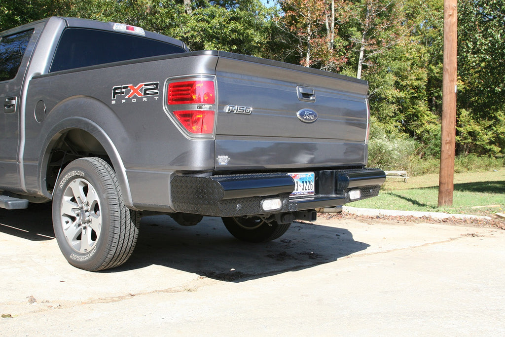 Fab Fours FF09-T1750-1 Black Steel Ranch Rear Bumper Fits 09-14 F-150