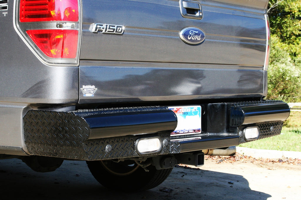 Fab Fours FF09-T1750-1 Black Steel Ranch Rear Bumper Fits 09-14 F-150