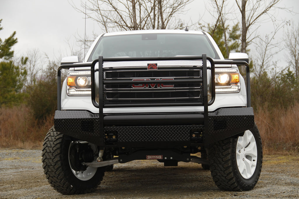 Fab Fours GM07-K2160-1 Black Steel Front Ranch Bumper Fits 07-13 Sierra 1500