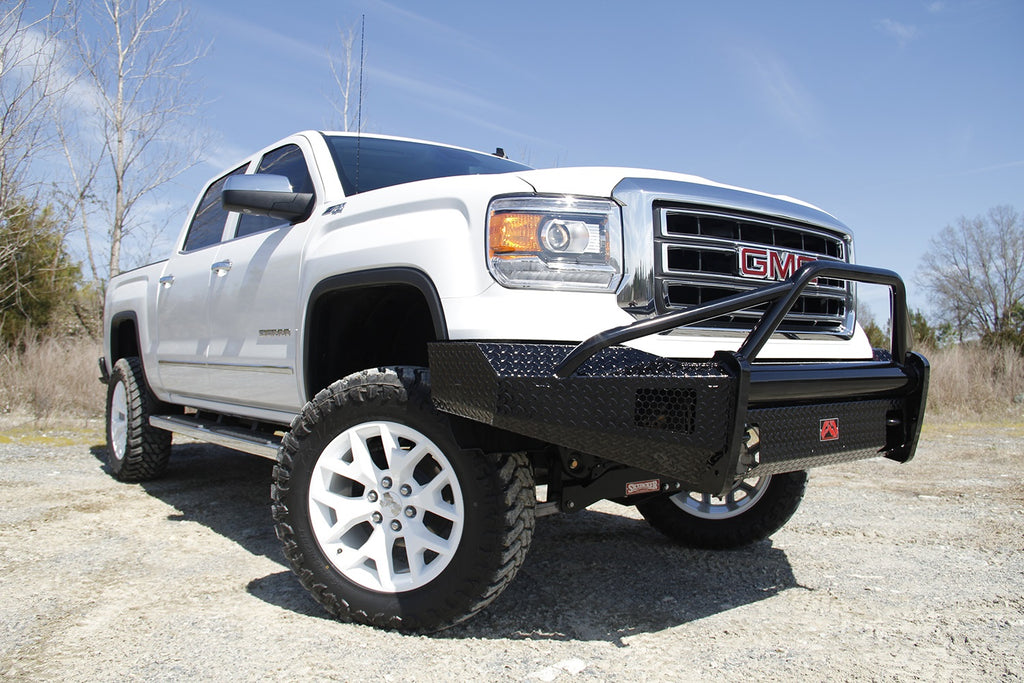Fab Fours GM07-K2162-1 Black Steel Front Ranch Bumper Fits 07-13 Sierra 1500