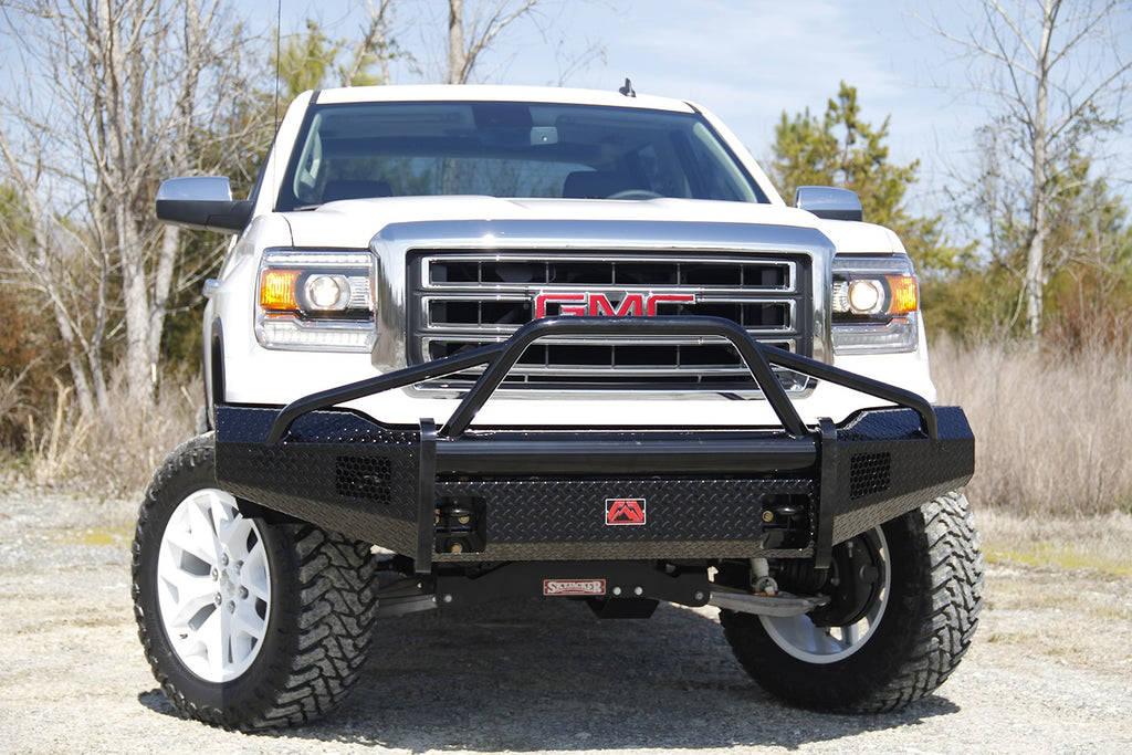 Fab Fours GM07-K2162-1 Black Steel Front Ranch Bumper Fits 07-13 Sierra 1500