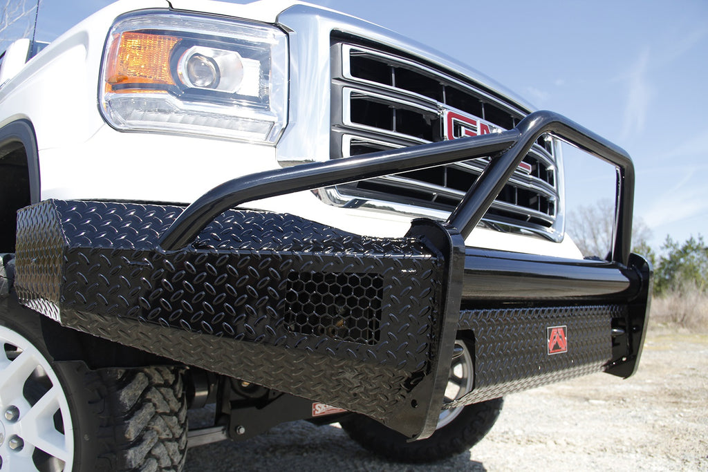 Fab Fours GM07-K2162-1 Black Steel Front Ranch Bumper Fits 07-13 Sierra 1500