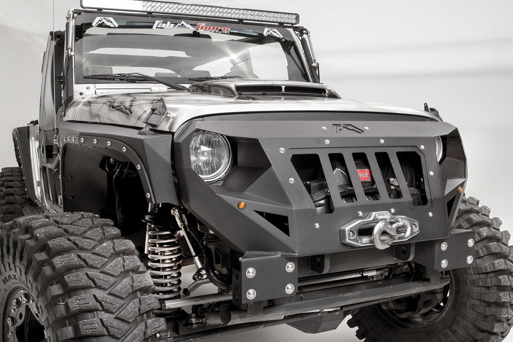 Fab Fours GR1000-B Grumper Grill/Front Bumper Fits 07-18 Wrangler (JK)