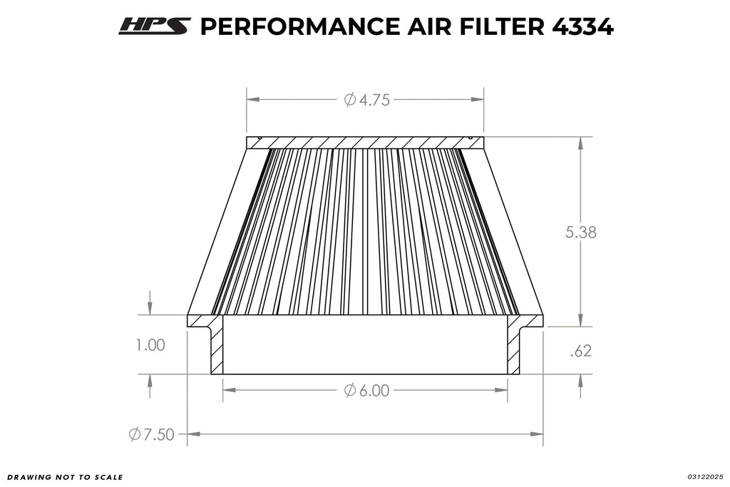HPS HPS-4334 Universal Air Filter (Oiled)
