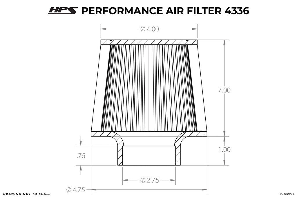 HPS HPS-4336 Universal Air Filter (Oiled)