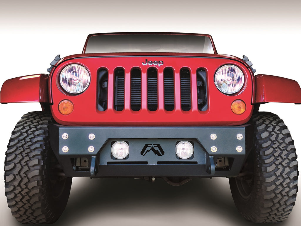 Fab Fours JK07-B1855-B FMJ Stubby Winch Front Bumper Fits 07-18 Wrangler (JK)