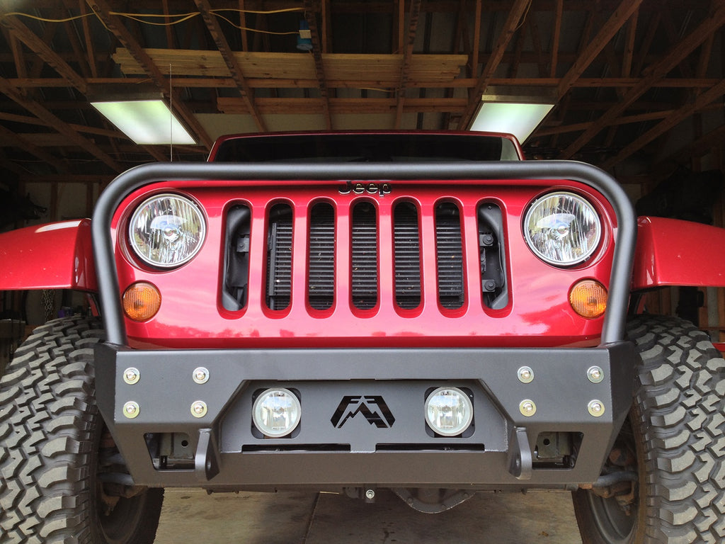 Fab Fours JK07-B1856-B FMJ Stubby Winch Front Bumper Fits 07-18 Wrangler (JK)