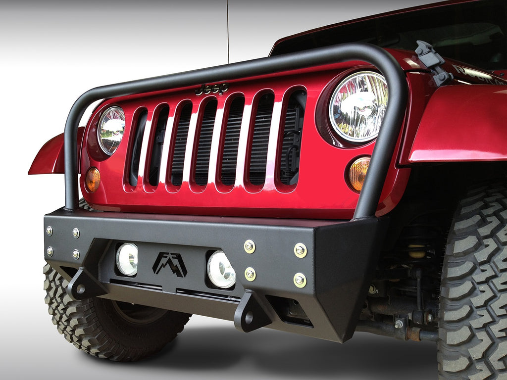 Fab Fours JK07-B1856-1 FMJ Stubby Winch Front Bumper Fits 07-18 Wrangler (JK)