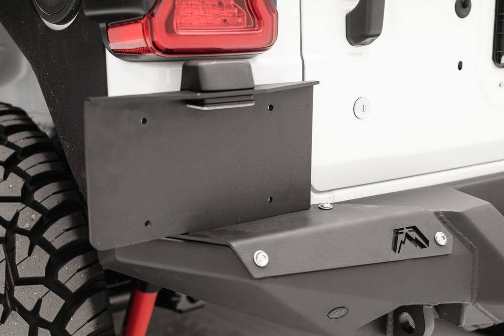 Fab Fours M4550-1 Rear Bumper License Plate Bracket Fits 18-24 Wrangler (JL)