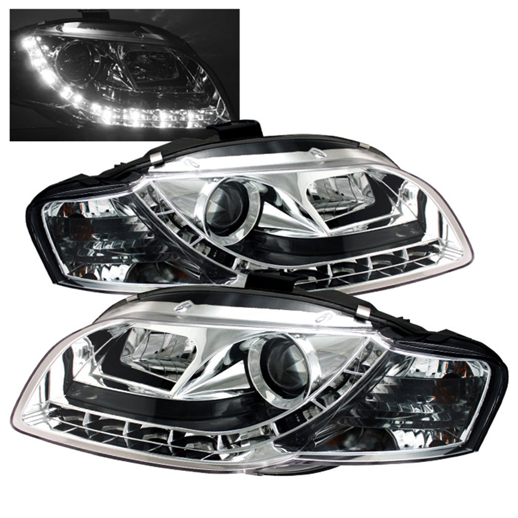Spyder Auto 5008589 DRL LED Projector Headlights Fits 06-08 A4 A4 Quattro