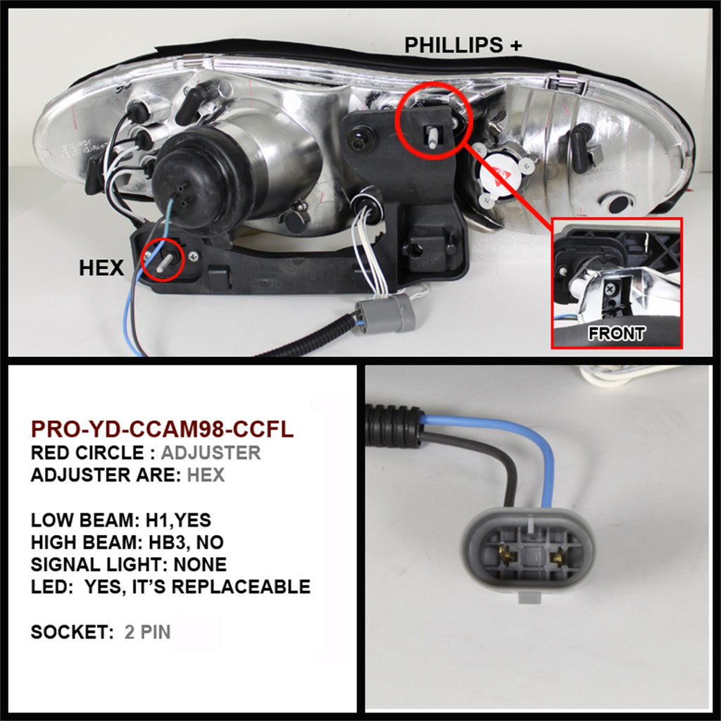 Spyder Auto 5029997 CCFL LED Projector Headlights Fits 98-02 Camaro