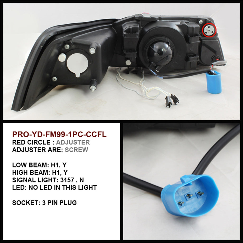 Spyder Auto 5010483 CCFL Projector Headlights Fits 99-04 Mustang