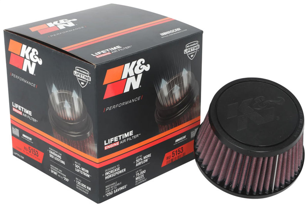 K&N Filters RU-5153 Universal Clamp On Air Filter