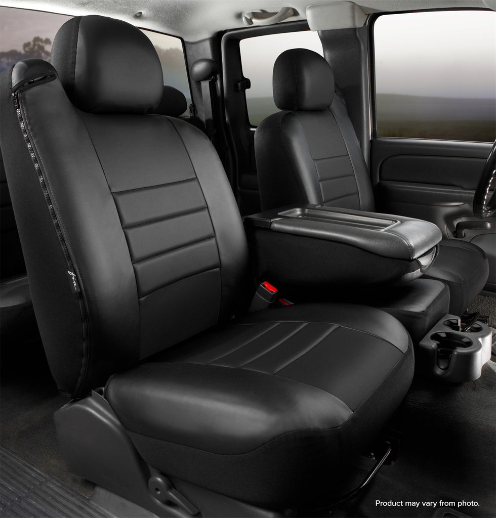 Fia SL67-20 BLK/BLK LeatherLite Custom Seat Cover Fits 05-08 F-150