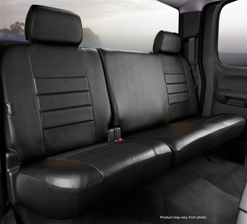Fia SL62-31 BLK/BLK LeatherLite Custom Seat Cover Fits 01-03 F-150