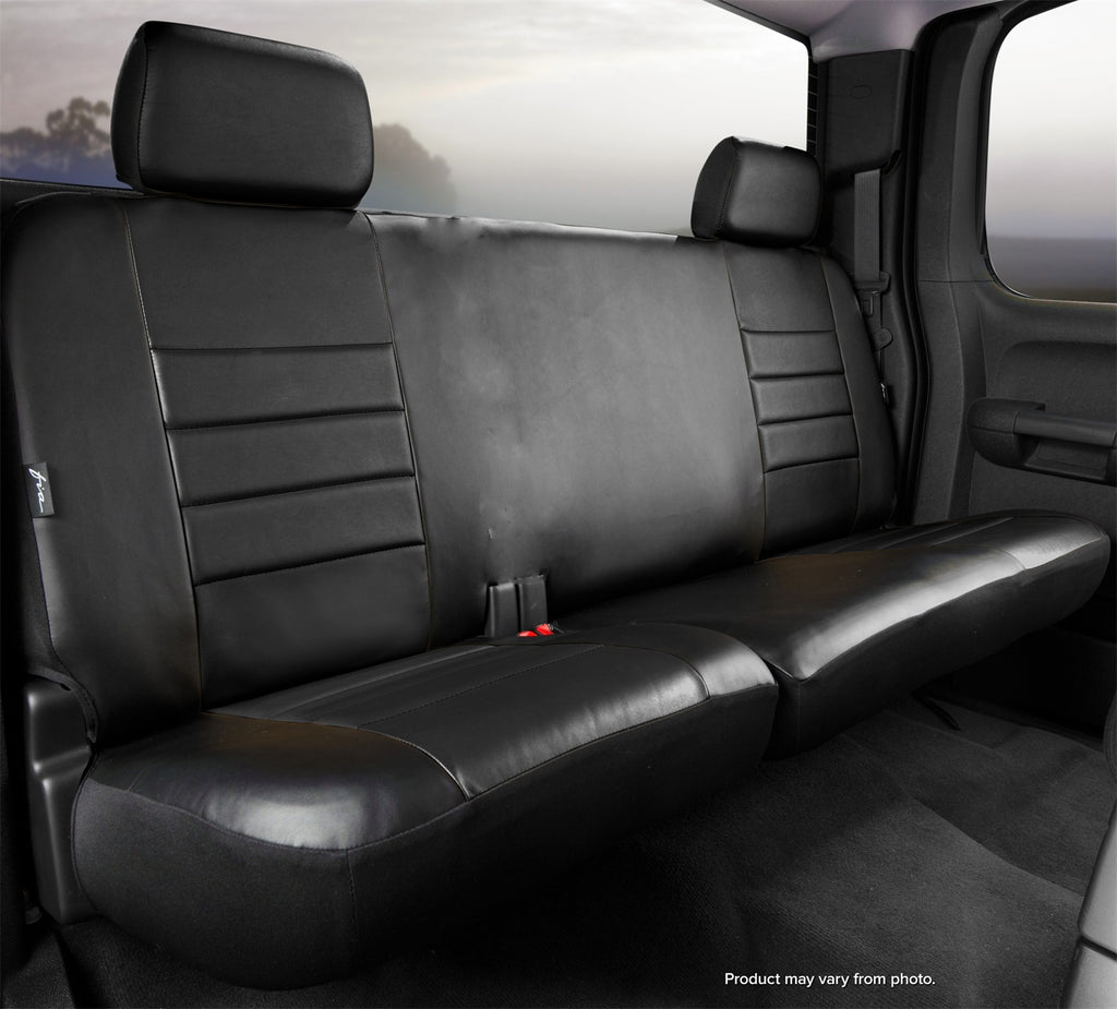 Fia SL62-16 BLK/BLK LeatherLite Custom Seat Cover