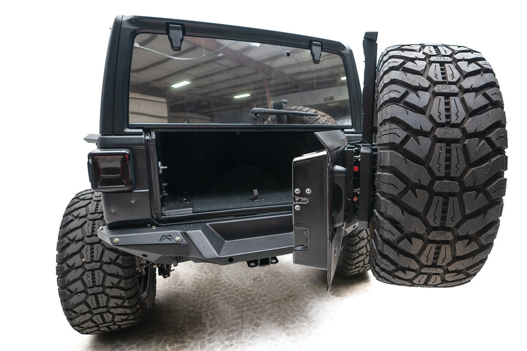 Fab Fours JL18-Y1851T-B Off The Door Tire Carrier Fits 18-24 Wrangler (JL)