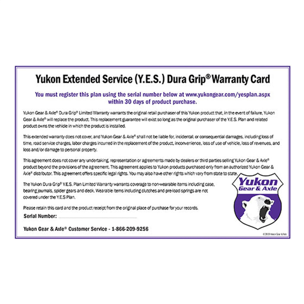 Yukon Gear & Axle YESPOSI YES Plan Extended Service Warranty Fits Wrangler (JL)