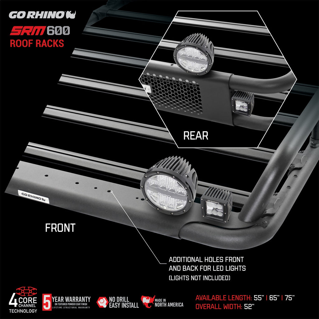 Go Rhino 5936055T SRM600 Tubular Basket-Style Roof Rack