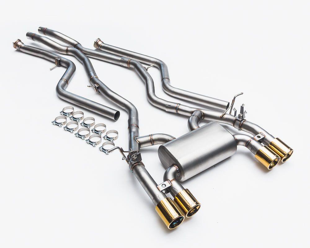 Catback Exhaust System Gold Tips Fits BMW M3|M4 Agency Power