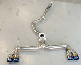 Titanium Tip Catback Exhaust w/O Muffler Fits Subaru STI Hatch 08-14 WRX