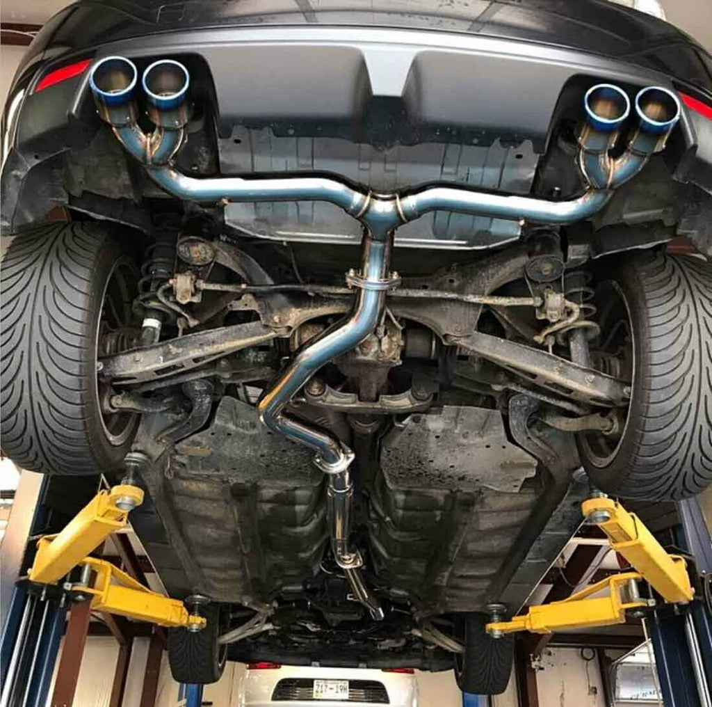 Titanium Tip Catback Exhaust w/O Muffler Fits Subaru STI Hatch 08-14 WRX